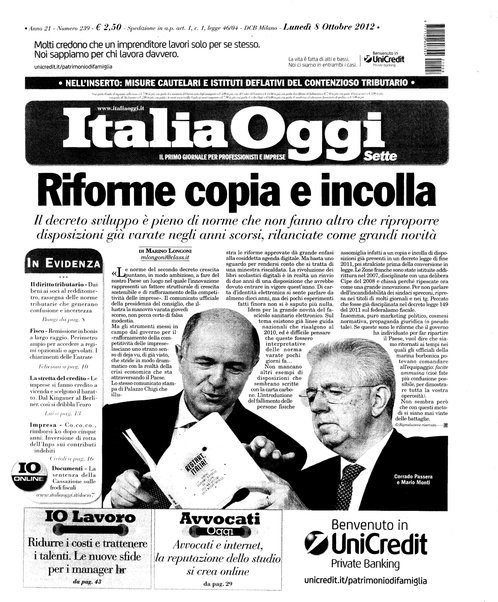 Italia oggi : quotidiano di economia finanza e politica